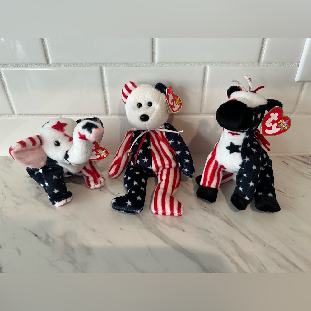 Righty, Lefty & Spangle Ty Beanie Babies